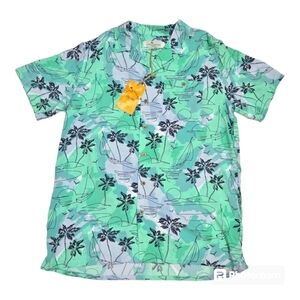 Lanikaisurf Tropical Hawaiian Print Casual Button Down Shirt